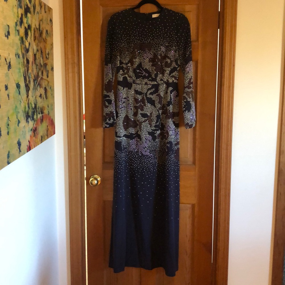 Tory Burch Beaded Embellished Navy Dress Size 2